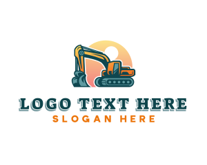 Builder - Excavator Digging Machinery logo design