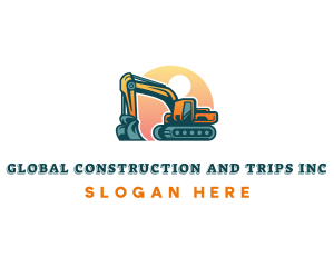 Excavator Digging Machinery Logo