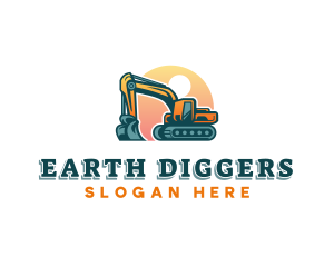 Digging - Excavator Digging Machinery logo design