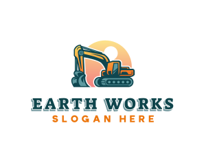 Excavation - Excavator Digging Machinery logo design