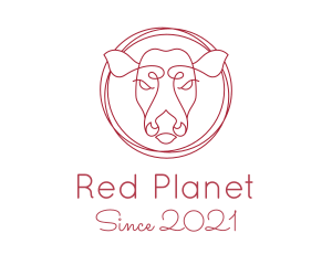 Red Cow Monoline logo design