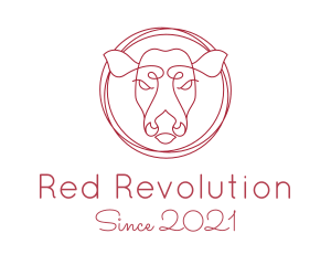 Red Cow Monoline logo design