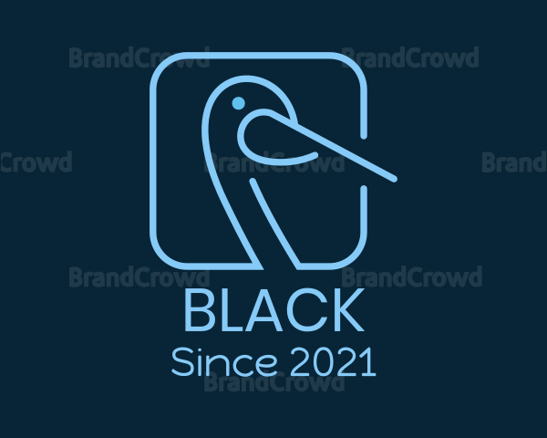 Minimalist Stork Bird Logo
