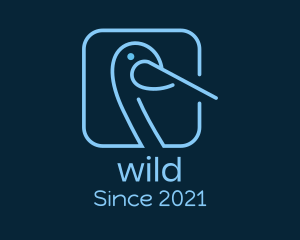 Aviary - Minimalist Stork Bird logo design