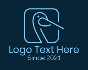 Delivery Service - Minimalist Stork Bird logo design