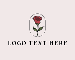 Rustic - Natural Rose Flower logo design