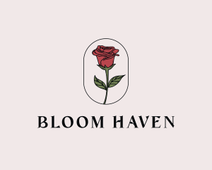 Natural Rose Flower logo design