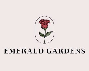 Natural Rose Flower logo design