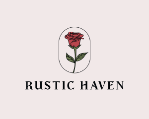 Natural Rose Flower logo design