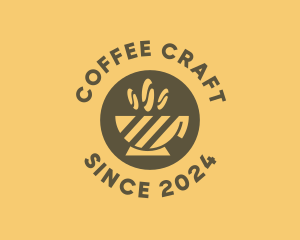 Barista - Cafe Cup Coffee Beans logo design