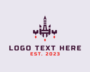 Spacecraft - Game Floating Tower logo design