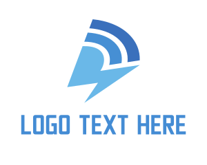 Express-server - Blue Signal Thunder logo design