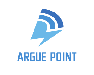 Debate - Blue Signal Thunder logo design
