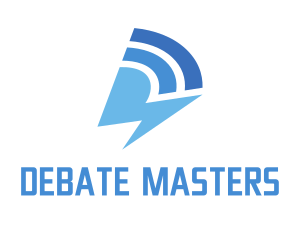 Debate - Blue Signal Thunder logo design