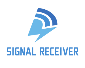 Blue Signal Thunder logo design