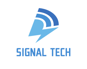 Signal - Blue Signal Thunder logo design