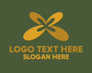 Vegetarian - Abstract Gold Flower logo design