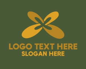 Ecological - Abstract Gold Flower logo design