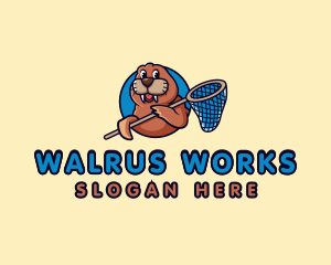 Walrus - Cute Walrus Animal logo design