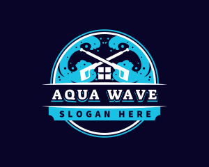 Pressure Wash Wave Cleaning logo design