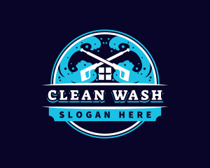 Pressure Wash Wave Cleaning logo design