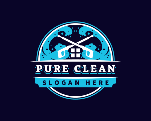 Pressure Wash Wave Cleaning logo design