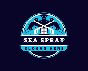 Pressure Wash Wave Cleaning logo design