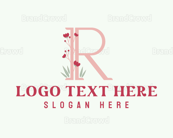 Letter R Garden Blossom Logo