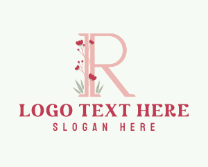 Nature - Letter R Garden Blossom logo design