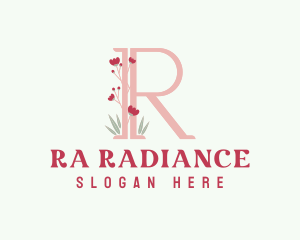 Letter R Garden Blossom logo design