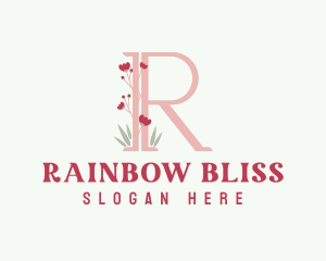 Letter R Garden Blossom logo design