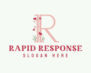 Letter R Garden Blossom logo design