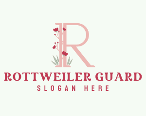 Letter R Garden Blossom logo design