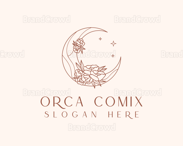 Crescent Moon Flower Logo