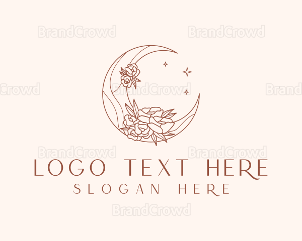 Crescent Moon Flower Logo