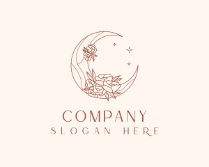 Crescent Moon Flower Logo