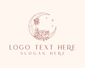 Florist - Crescent Moon Flower logo design