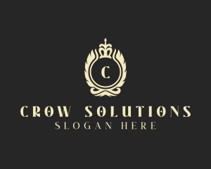 Luxury Crown Wreath  logo design