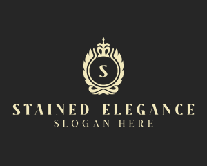 Luxury Crown Wreath  logo design