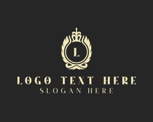 College - Luxury Crown Wreath logo design