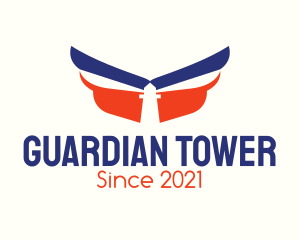 Winged Lighthouse Tower logo design