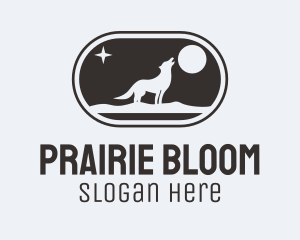 Prairie - Wolf Howl Moon Badge logo design