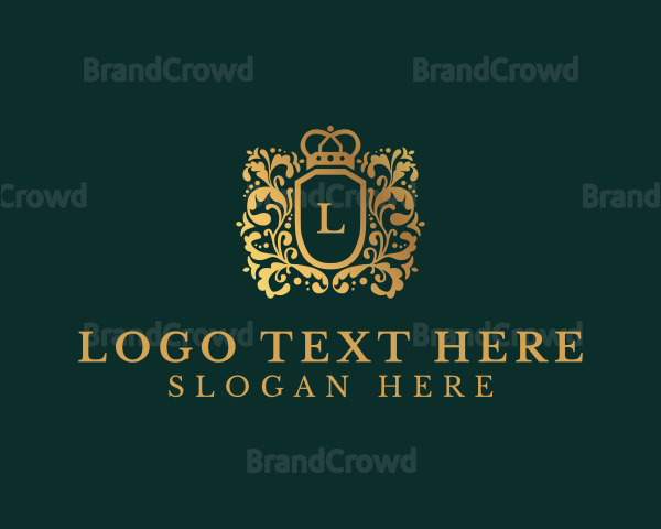 Floral Crown Shield Logo