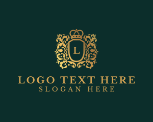 Jewelry Store - Floral Crown Shield logo design