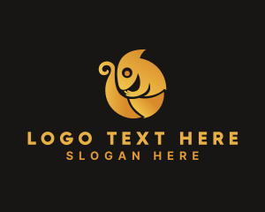 Gecko - Golden Chameleon Animal logo design