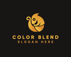 Chameleon - Golden Chameleon Animal logo design