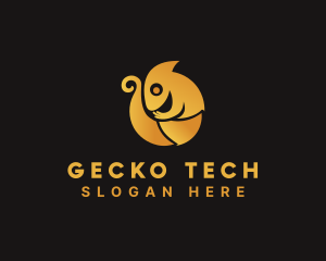 Gecko - Golden Chameleon Animal logo design