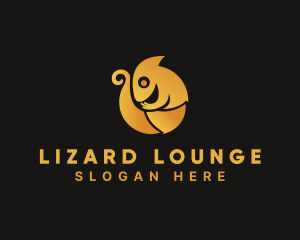 Lizard - Golden Chameleon Animal logo design