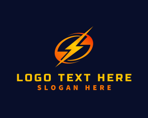 Power Plant - Lightning Bolt Electricity logo design