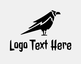 Horror - Crow Raven Bird logo design